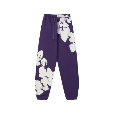 Top Quality Denim Tears Big Cotton Wreath Sweatpants Purple 01