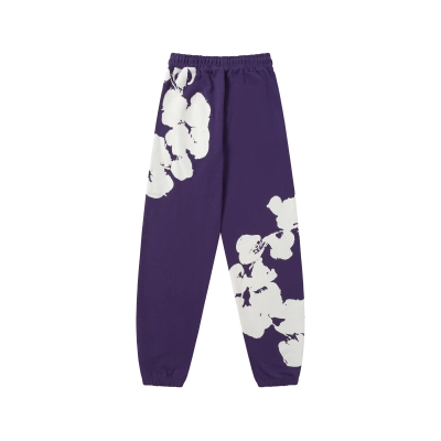Top Quality Denim Tears Big Cotton Wreath Sweatpants Purple 02