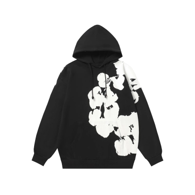 Top Quality Denim Tears Big Cotton Wreath Sweatshirt Black 01