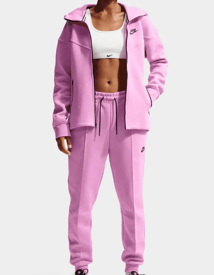 Nike Sportswear Tech Fleece Windrunner Full-Zip Hoodie & Joggers Set Pink