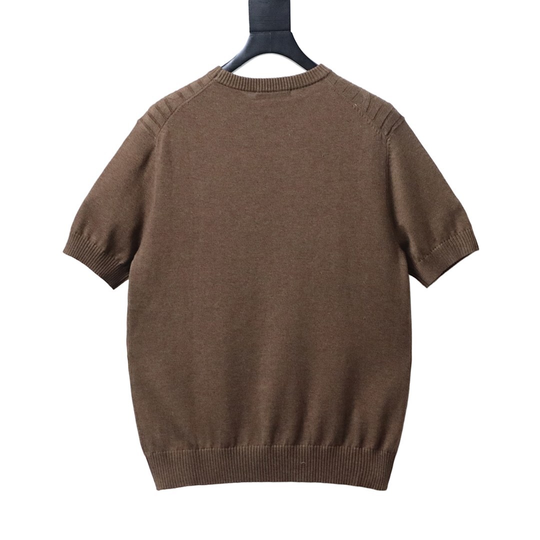      Loro Piana Cable-Knit Cotton Polo Shirt Dark Brown