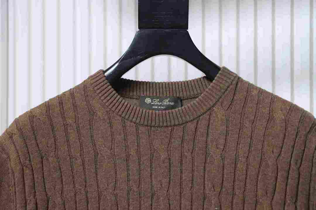       Loro Piana Cable-Knit Cotton Polo Shirt Dark Brown