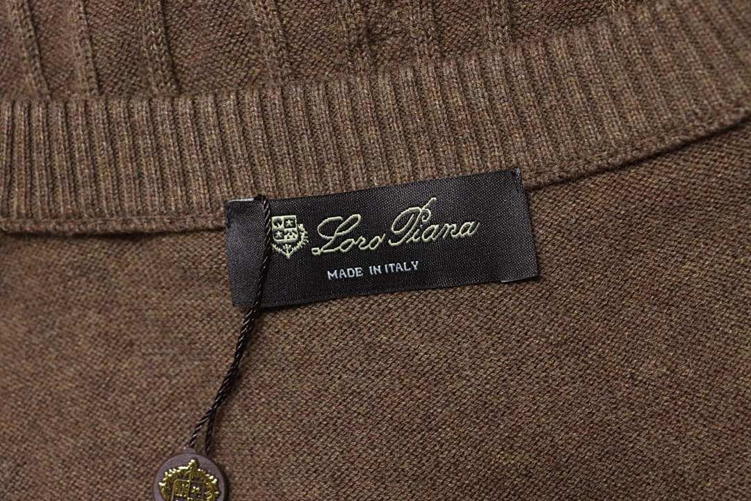       Loro Piana Cable-Knit Cotton Polo Shirt Dark Brown