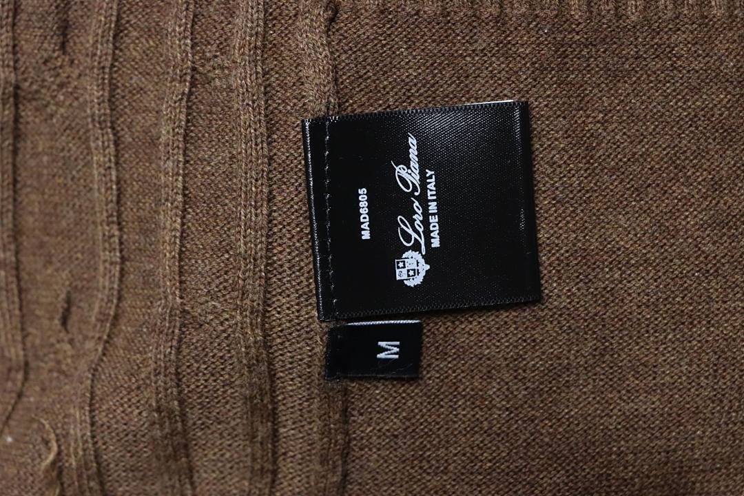       Loro Piana Cable-Knit Cotton Polo Shirt Dark Brown