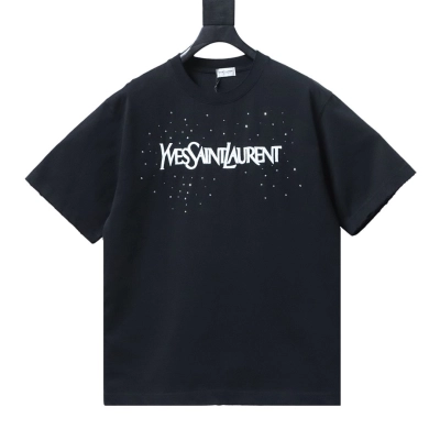 Top Quality Saint Laurent Large Bord T Shirt Black 01