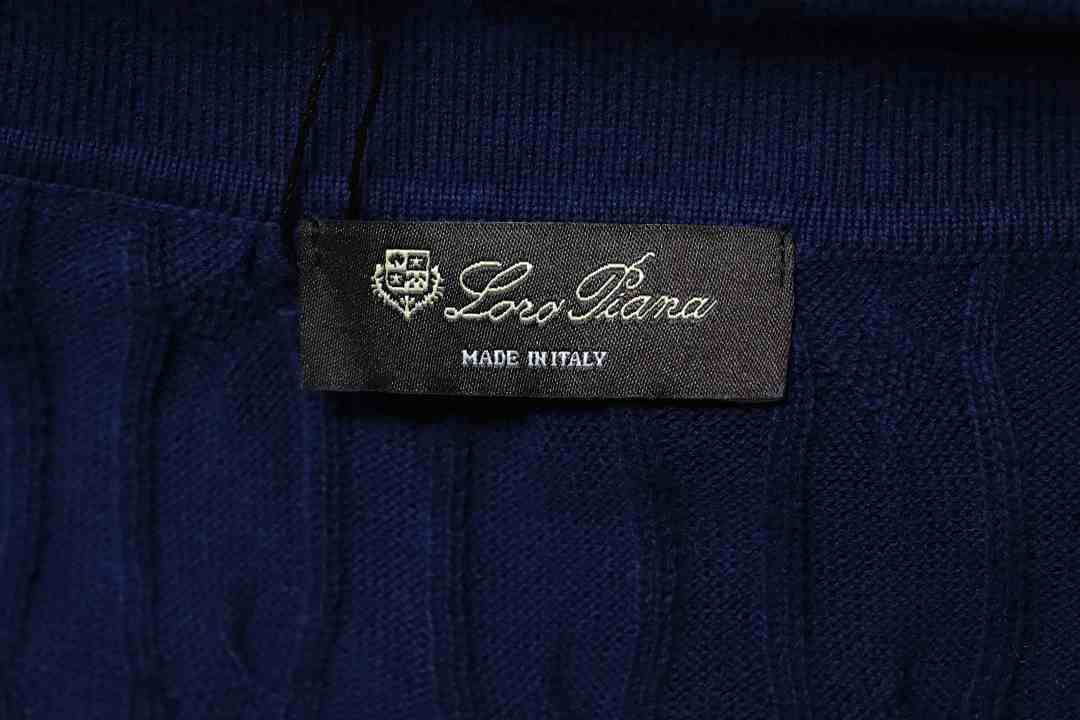 Top Quality      Loro Piana Cable-Knit Cotton Polo Shirt Blue