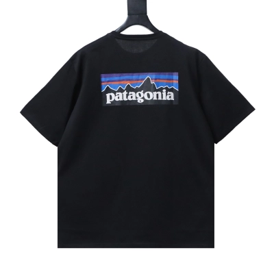Top Quality  Patagonia P-6 Logo Responsibili-Tee T-Shirt - Black 01