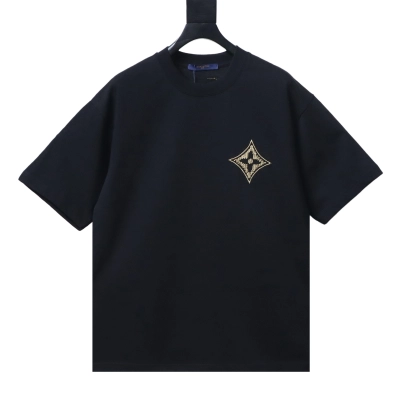 Top Quality Louis Vuitton Monogram Flower 3D Gradient Print T-Shirt Black 01