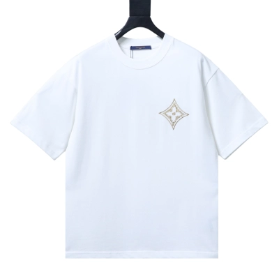 Top Quality Louis Vuitton Monogram Flower 3D Gradient Print T-Shirt White 01