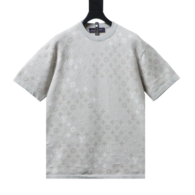 Top Quality Louis Vuitton Monogram Short-Sleeved Crewneck Grey 01