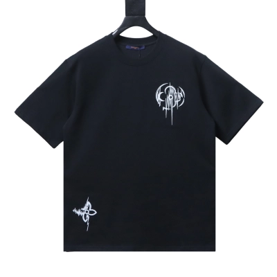Top Quality Louis Vuitton Printed T-shirts Black 01