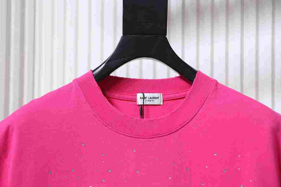     Saint Laurent Large Bord T Shirt Rose