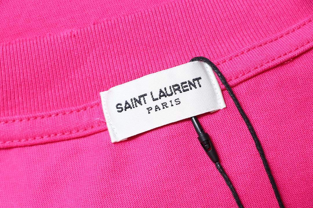     Saint Laurent Large Bord T Shirt Rose