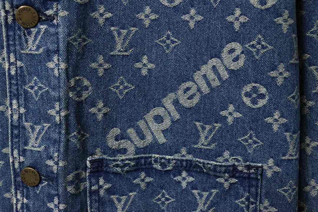     Supreme x Louis Vuitton Jacquard Denim Trucker Jacket Blue