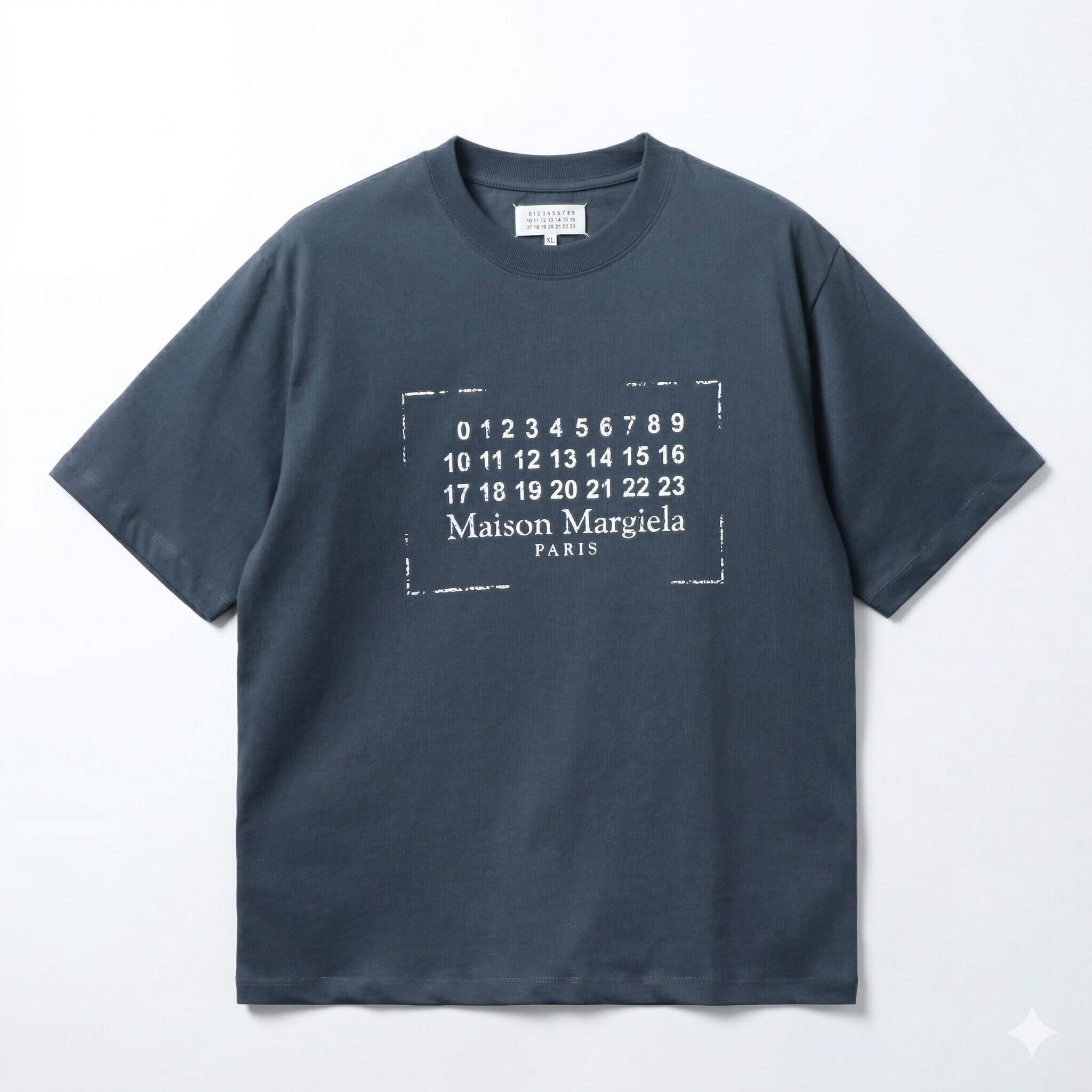    Maison Margiela 26SS Numeric Cotton Jersey T-shirt Vintage Blue