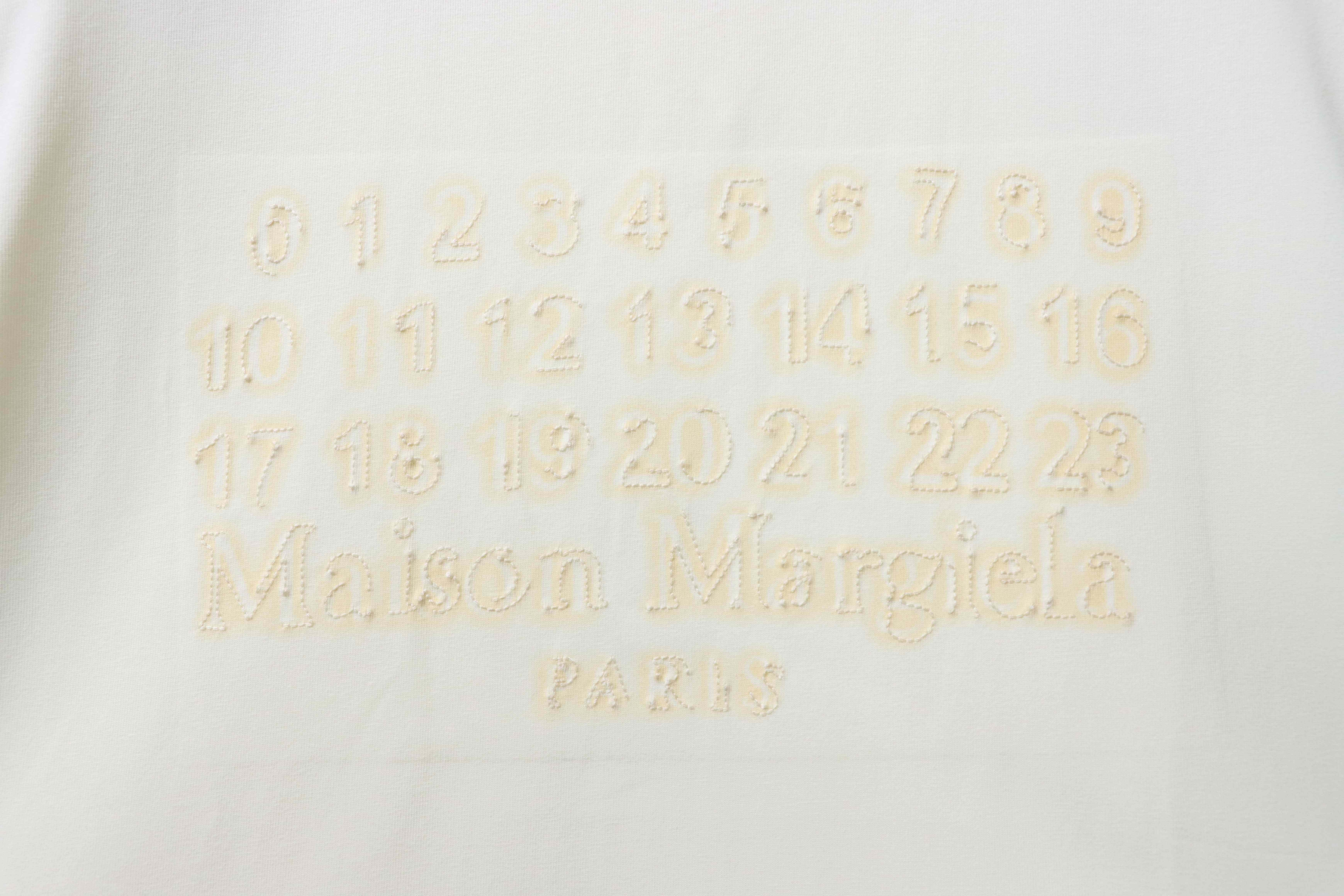    Maison Margiela MM6  Numeric Cotton Jersey T-shirt White