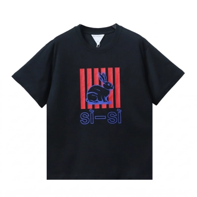 Bottega Veneta Cotton Printed Jersey T-Shirt Black 01