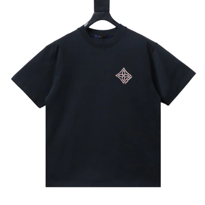 Top Quality     Louis Vuitton Colourful Embroidered T-shirt Black 01