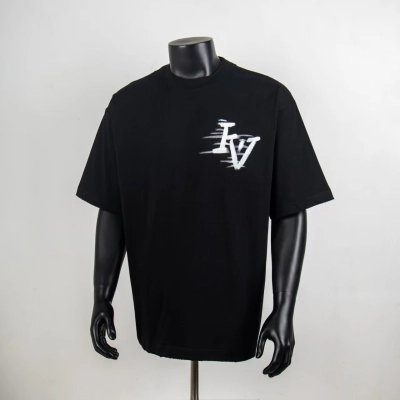 Top Quality Louis Vuitton Embossed T-Shirt Black 6030 01