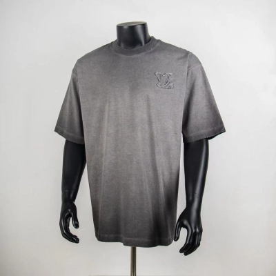 Top Quality Louis Vuitton Embossed T-Shirt Grey 6004 01