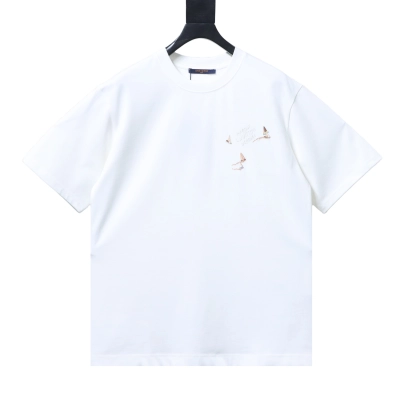 Top Quality     Louis Vuitton Embroidered Sailboat T-shirt White 01