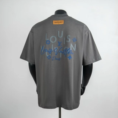 Top Quality Louis Vuitton Letter T-Shirt Black 6035 02