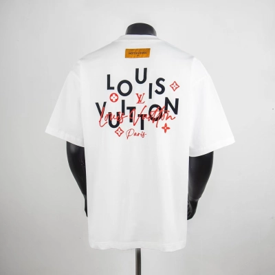 Top Quality Louis Vuitton Letter T-Shirt White 6035 02