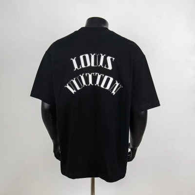 Top Quality Louis Vuitton Printed T-shirt Black 6005 02