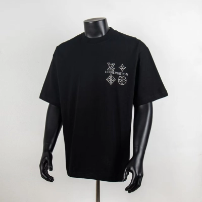 Top Quality Louis Vuitton Printed T-shirt Black 6026 01