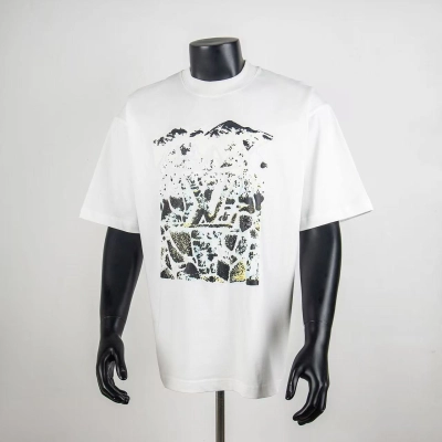 Top Quality     Louis Vuitton Velvet Jacquard Short-Sleeved T-Shirt 6003 01