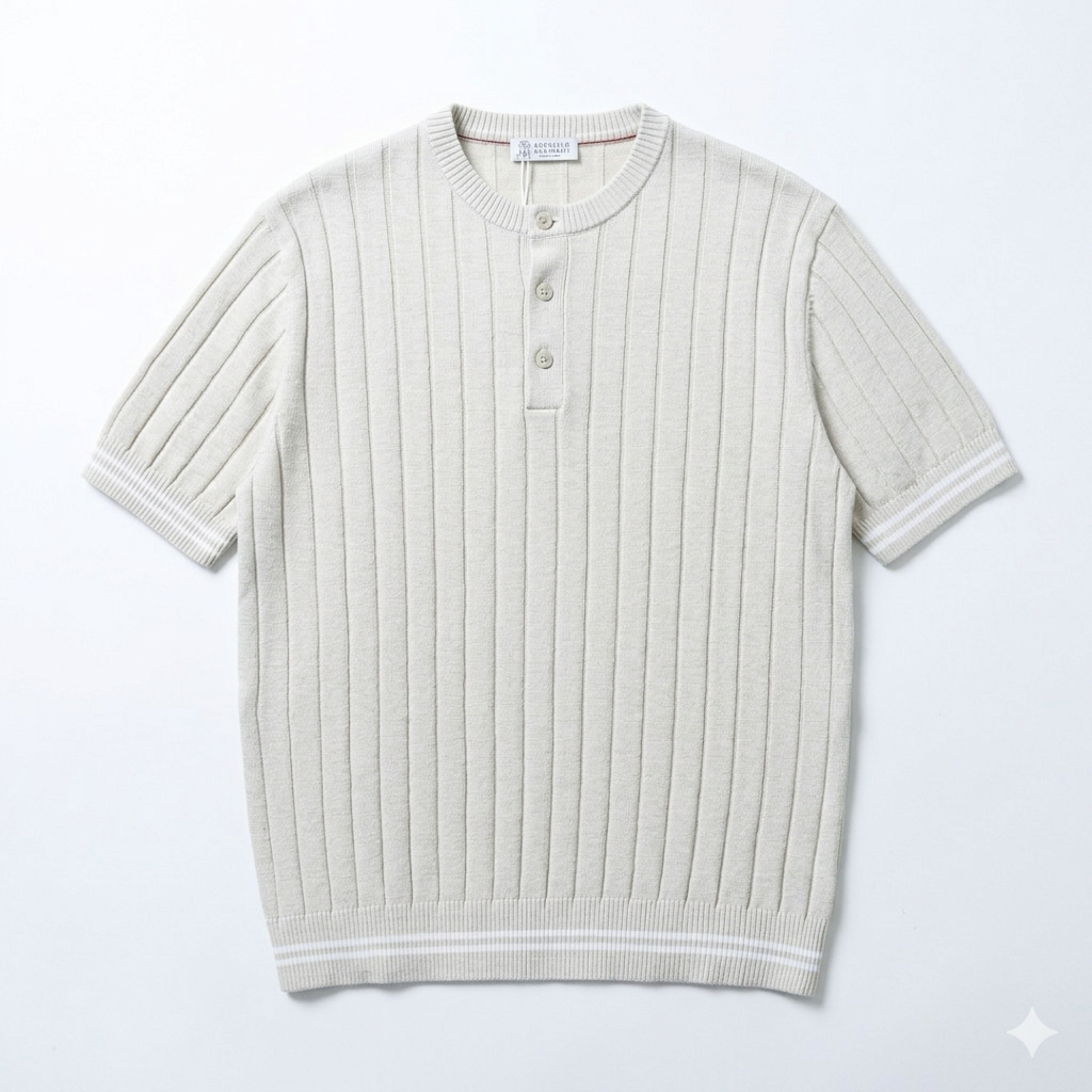    Brunello Cucinelli Henley collar T-shirt White