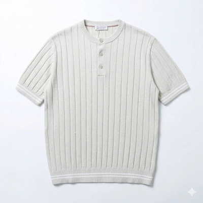 Brunello Cucinelli Henley collar T-shirt White 01