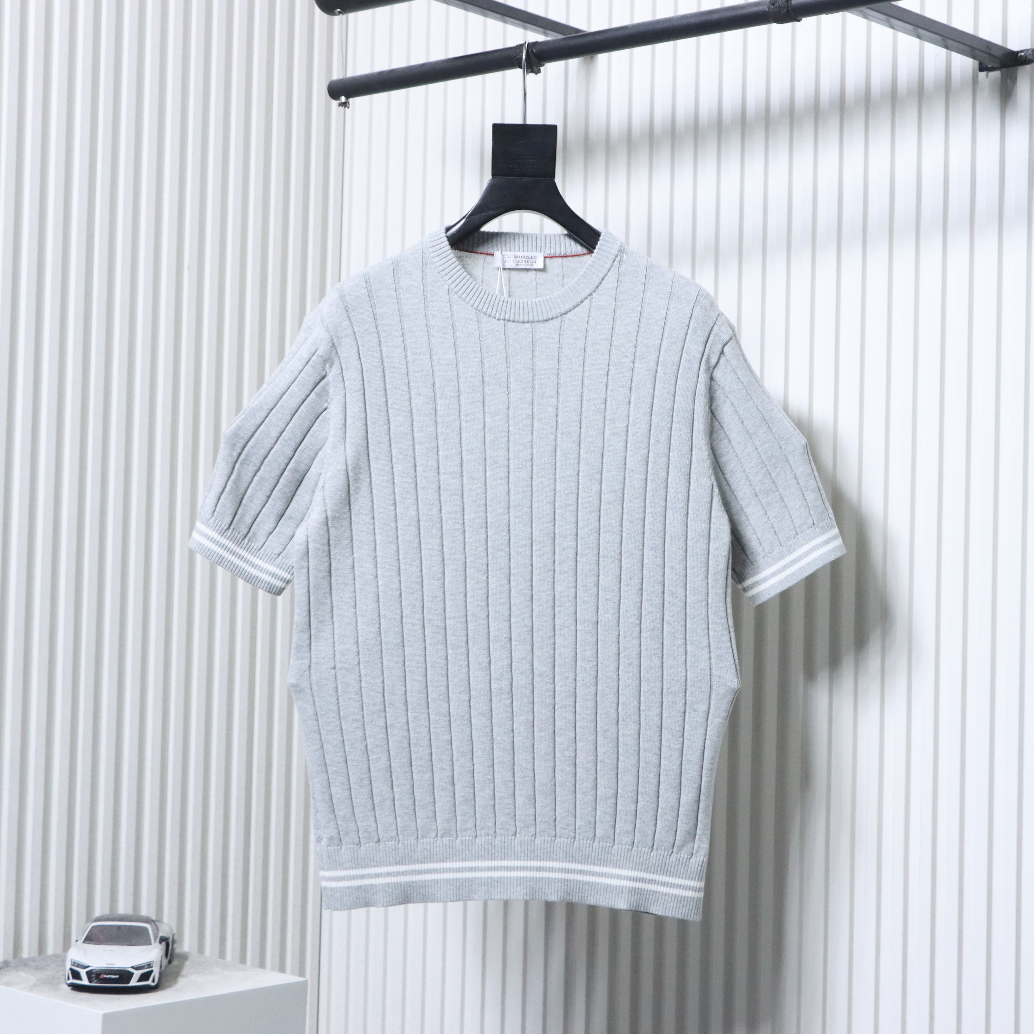    Brunello Cucinelli Henley collar T-shirt Grey