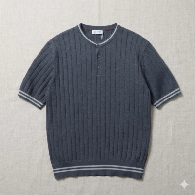 Brunello Cucinelli Henley collar T-shirt 01
