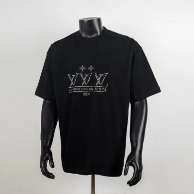 Top Quality     Louis Vuitton Embossed T-Shirt Black 6023 01