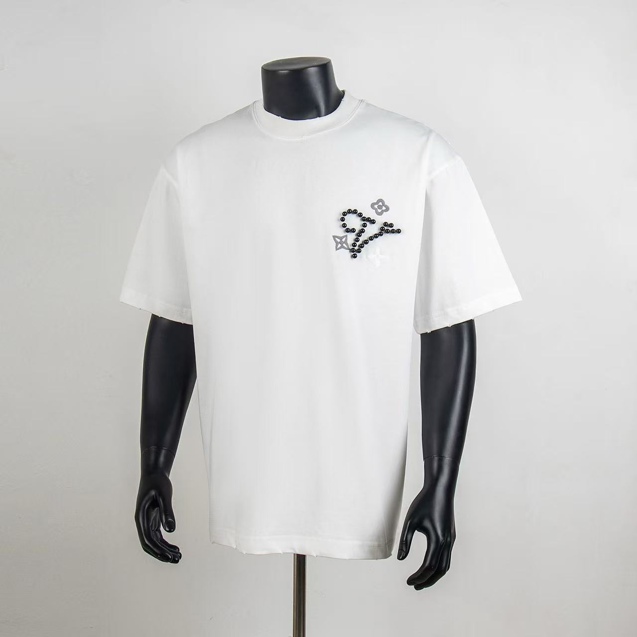     Louis Vuitton Embellished Signature T-Shirt White 6012