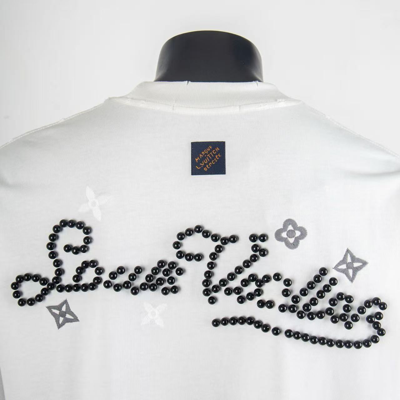     Louis Vuitton Embellished Signature T-Shirt White 6012