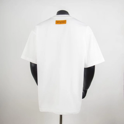 Top Quality     Louis Vuitton Embellished Signature T-Shirt White 6020 02