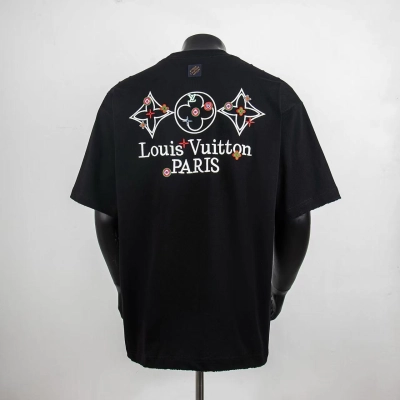 Top Quality     Louis Vuitton Embossed T-Shirt Black 6014 02