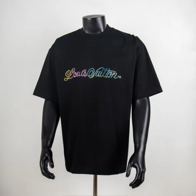 Top Quality     Louis Vuitton Embossed T-Shirt Black 6018 01