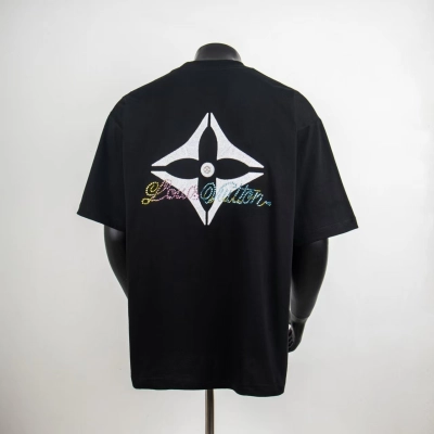 Top Quality     Louis Vuitton Embossed T-Shirt Black 6018 02