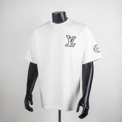Top Quality     Louis Vuitton Embossed T-Shirt White 6013 01