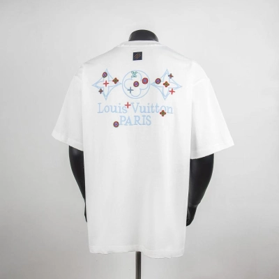 Top Quality     Louis Vuitton Embossed T-Shirt White 6014 02