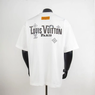 Top Quality     Louis Vuitton Embossed T-Shirt White 6017 02