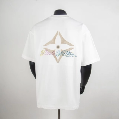 Top Quality     Louis Vuitton Embossed T-Shirt White 6018 02