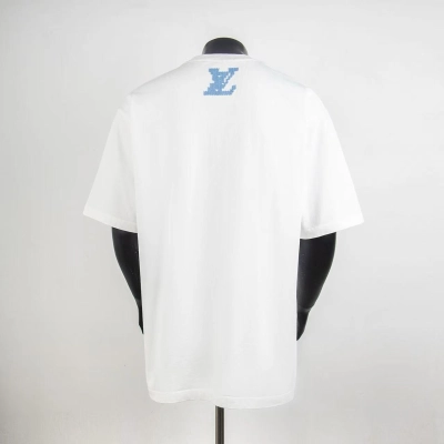 Top Quality     Louis Vuitton Embroidered Signature T-Shirt White 6015 02