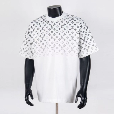 Top Quality     Louis Vuitton Gradient Cotton T-shirt White 6028 01