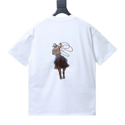 Top Quality     Louis Vuitton Graphic Embroidered Cotton T-Shirt White 02