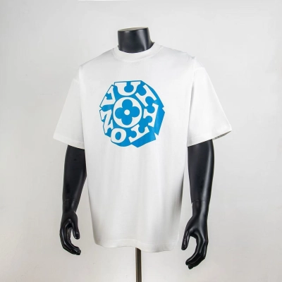Top Quality     Louis Vuitton Printed Signature T-shirt White 6008 01