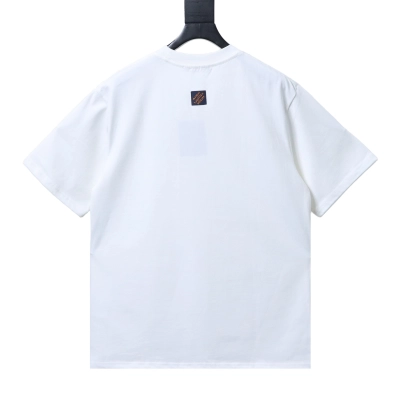 Top Quality     Louis Vuitton Signature Embroidery T-Shirt White 02